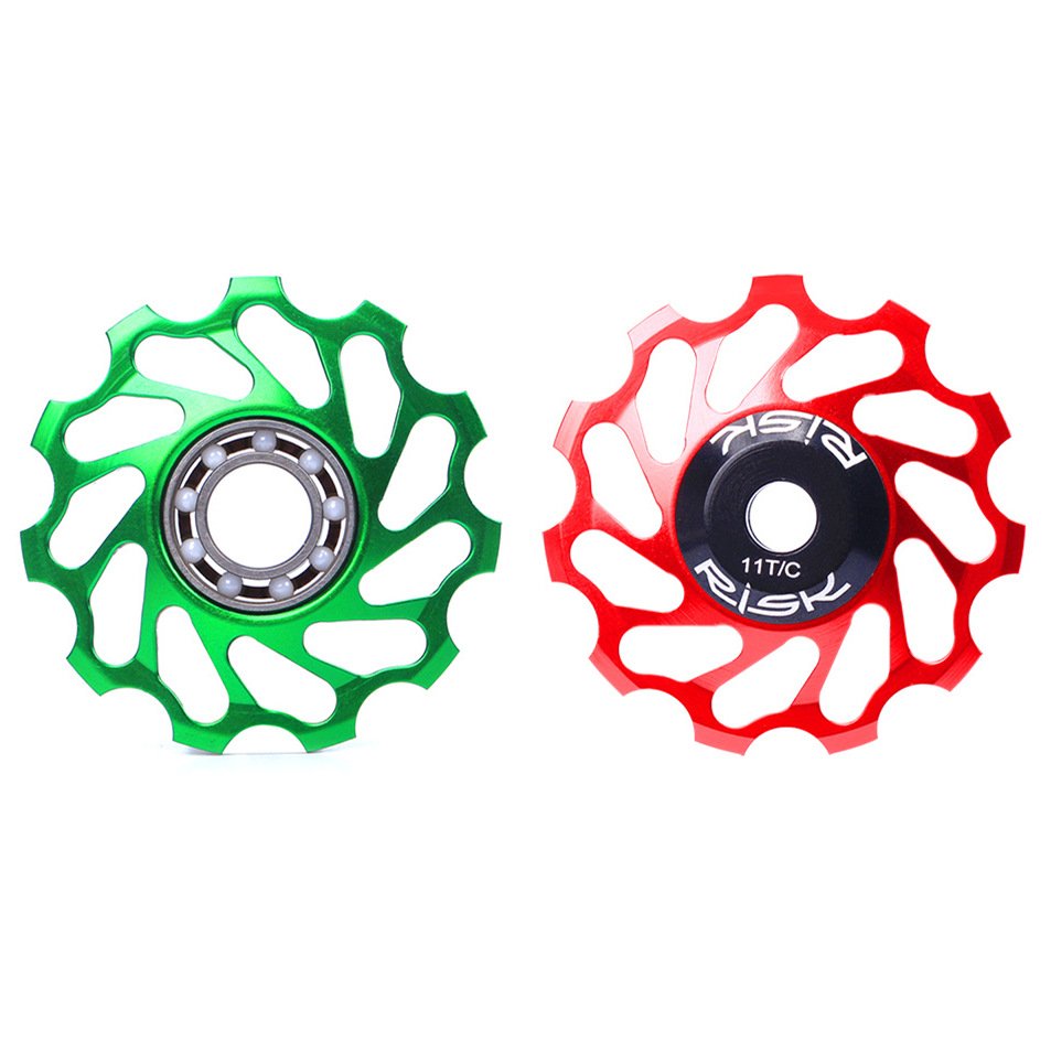 RISK Parts Mountain/Road Bike Ceramic Rear Derailleur Guide Pulley 11T Aluminum Alloy Bearing Pulley Wheel RA126
