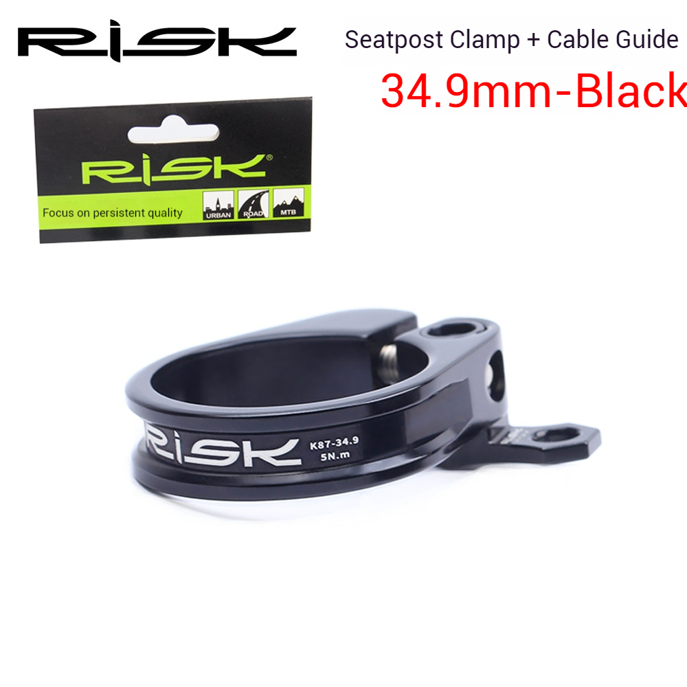 RISK Parts K87 Mountain/Road Bike Seatpost Clamp with Quick Release Seat Tube Clamp Ring with Cable guide 31.8/34.9mm