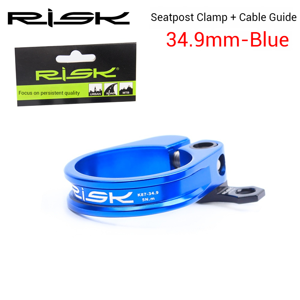 RISK Parts K87 Mountain/Road Bike Seatpost Clamp with Quick Release Seat Tube Clamp Ring with Cable guide 31.8/34.9mm