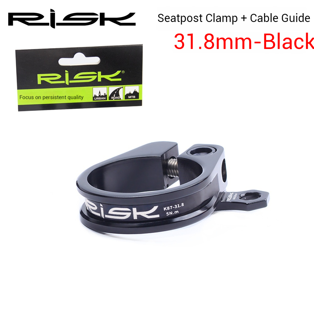 RISK Parts K87 Mountain/Road Bike Seatpost Clamp with Quick Release Seat Tube Clamp Ring with Cable guide 31.8/34.9mm
