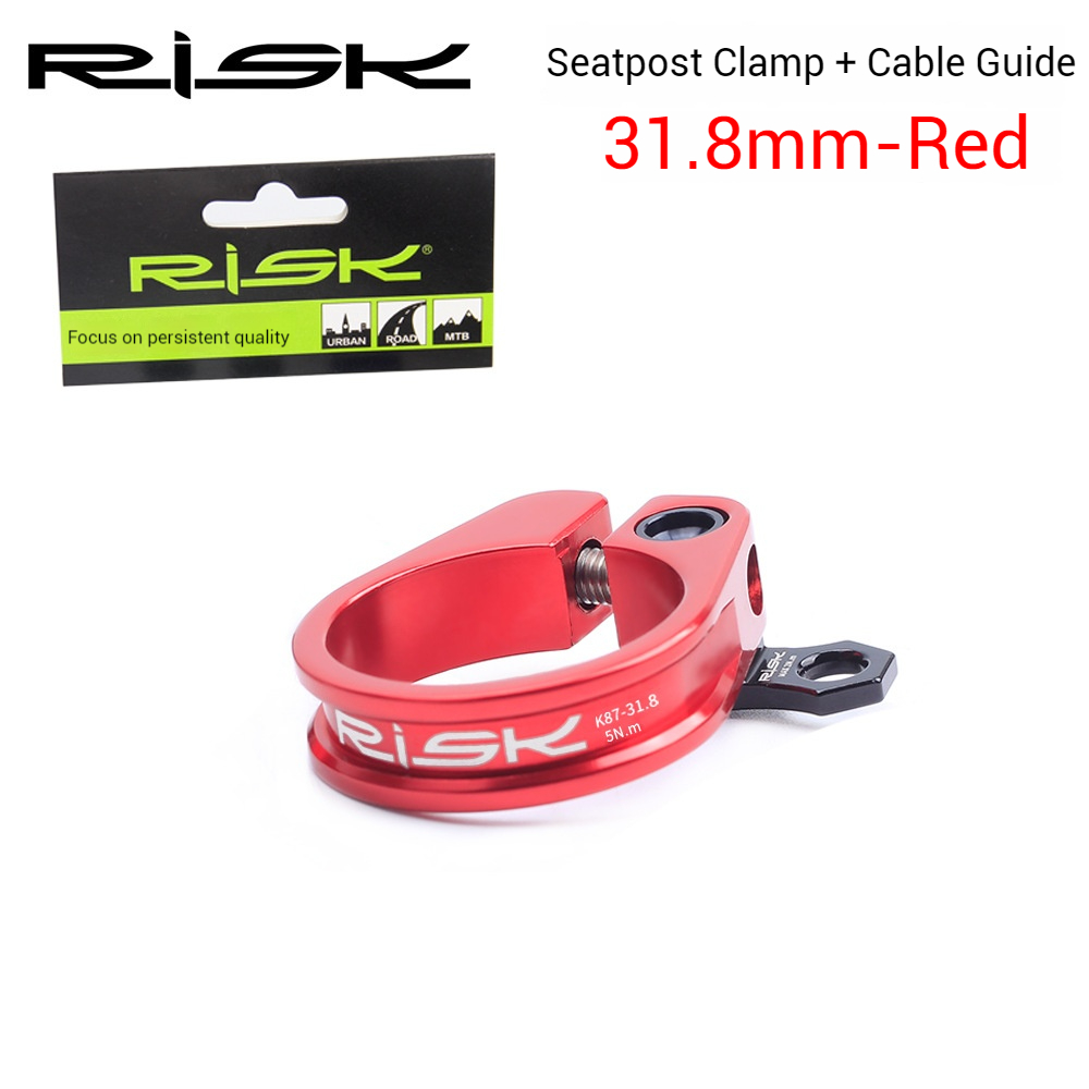 RISK Parts K87 Mountain/Road Bike Seatpost Clamp with Quick Release Seat Tube Clamp Ring with Cable guide 31.8/34.9mm