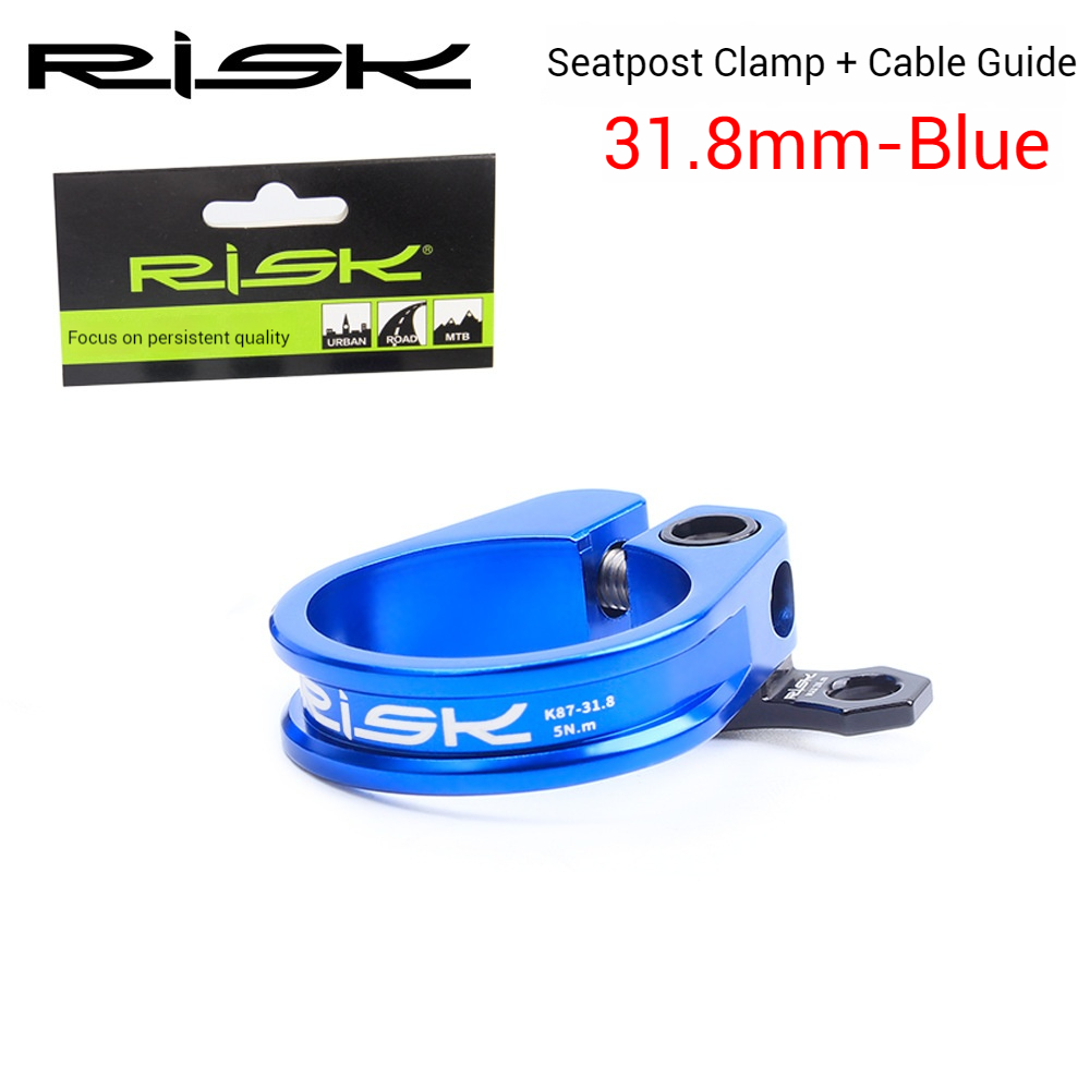 RISK Parts K87 Mountain/Road Bike Seatpost Clamp with Quick Release Seat Tube Clamp Ring with Cable guide 31.8/34.9mm
