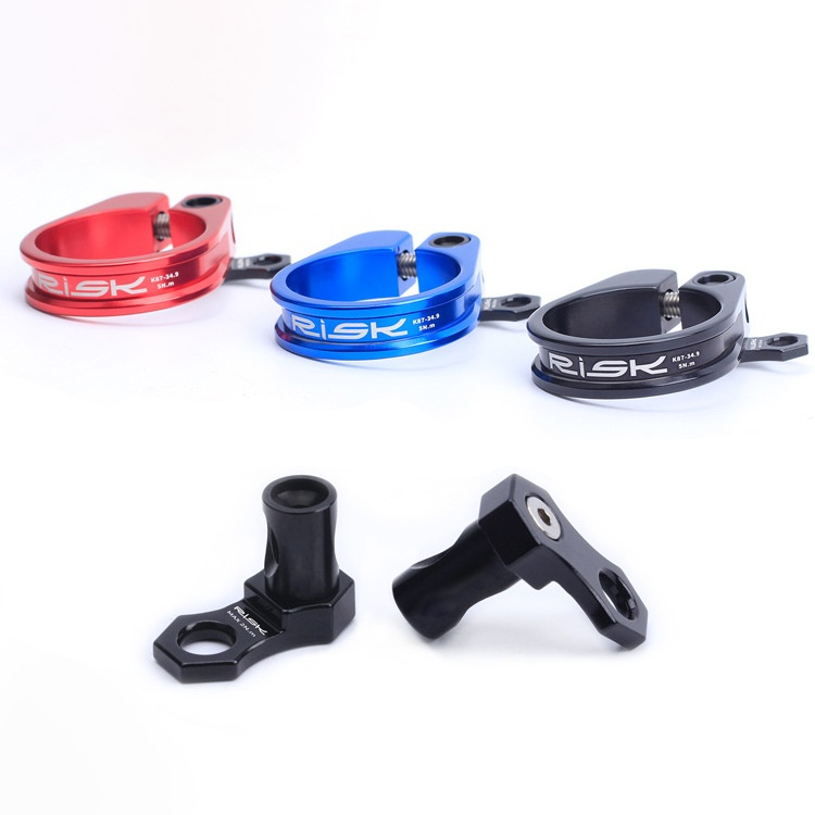 RISK Parts K87 Mountain/Road Bike Seatpost Clamp with Quick Release Seat Tube Clamp Ring with Cable guide 31.8/34.9mm