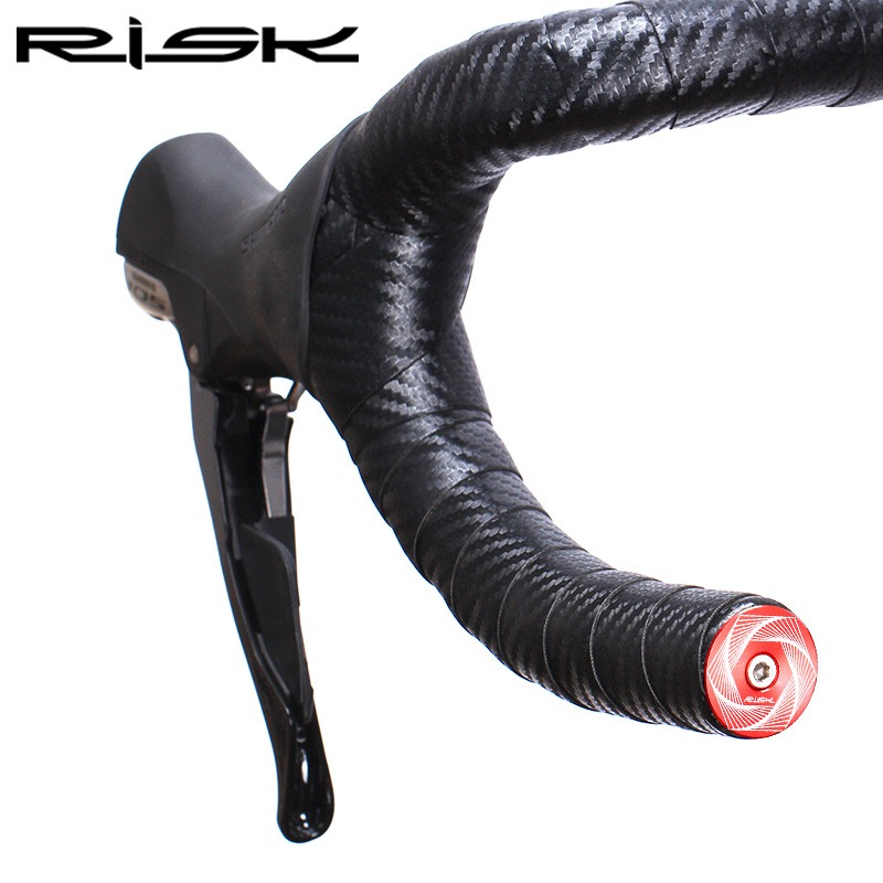 RISK Parts Mountain/Road Bike Handlebar End Plugs Aluminum Alloy Expansion Locking Bar End Caps with Handlebar Tape and Plug Cover RA118