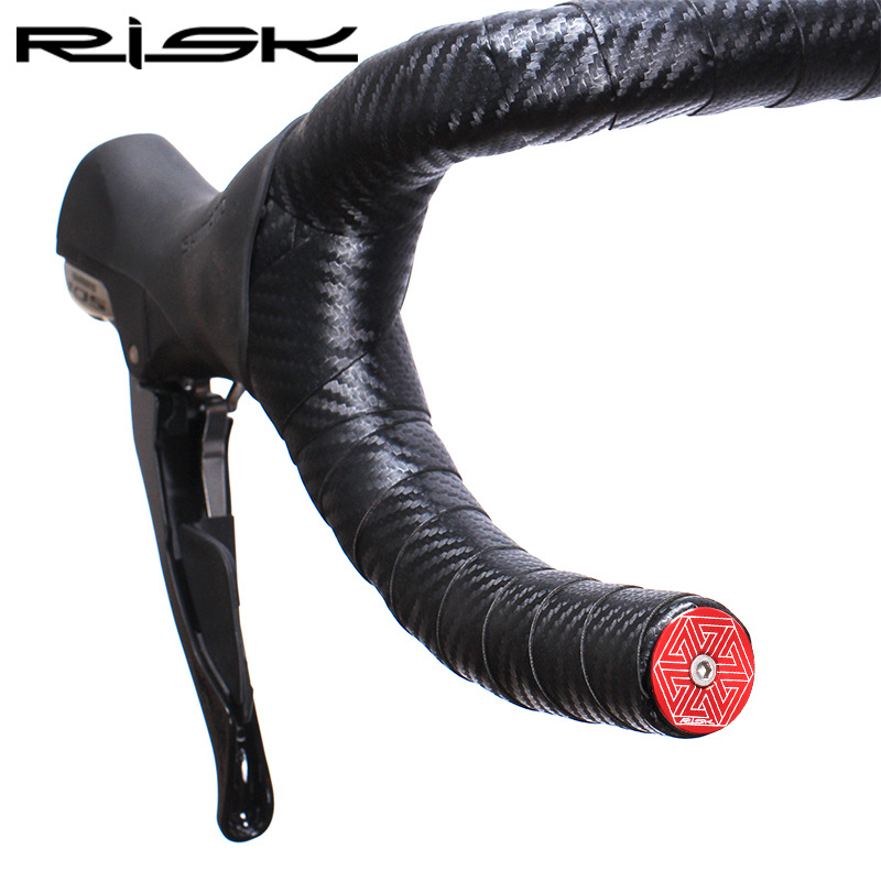 RISK Parts Mountain/Road Bike Handlebar End Plugs Aluminum Alloy Expansion Locking Bar End Caps with Handlebar Tape and Plug Cover RA118