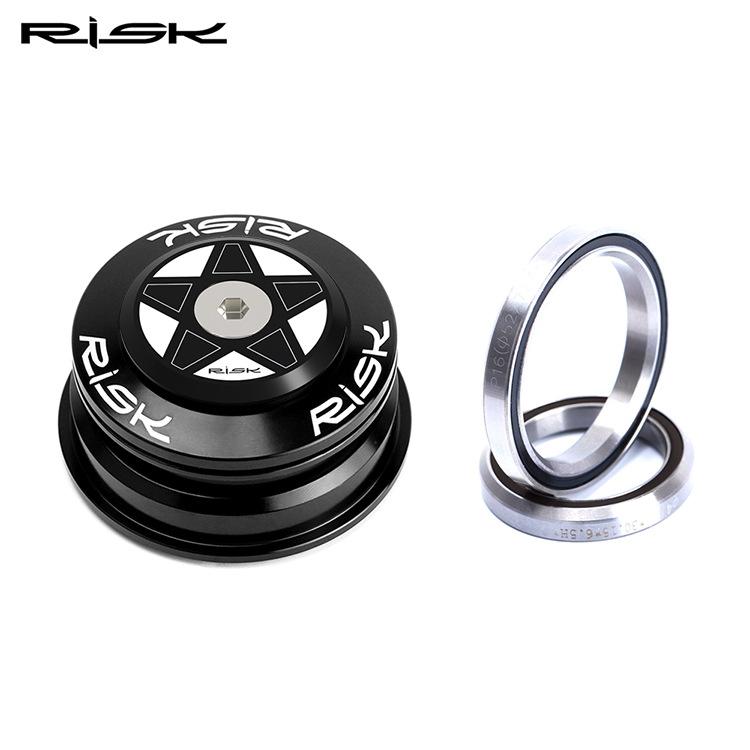 RISK Parts Mountain Bike 44-55/56mm Tapered Headset Straight Tube Conversion 28.6 Straight Tube Fork Bearing Sleeve Kit DH-562 DH-552