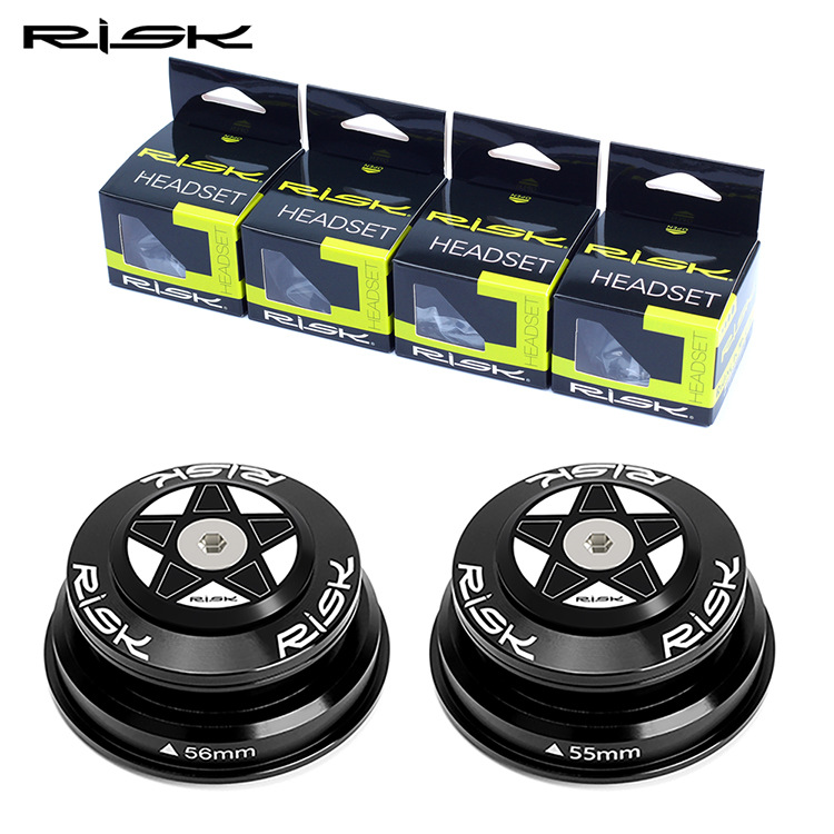 RISK Parts Mountain Bike 44-55/56mm Tapered Headset Straight Tube Conversion 28.6 Straight Tube Fork Bearing Sleeve Kit DH-562 DH-552