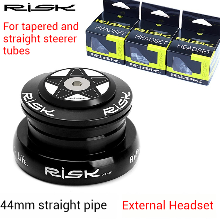 RISK Parts 44 Straight Tube Steerer Tube Headset Bearing 1.5 Steerer Tube Fork Base Conversion Adapter Press-Fit Headset DH-44F