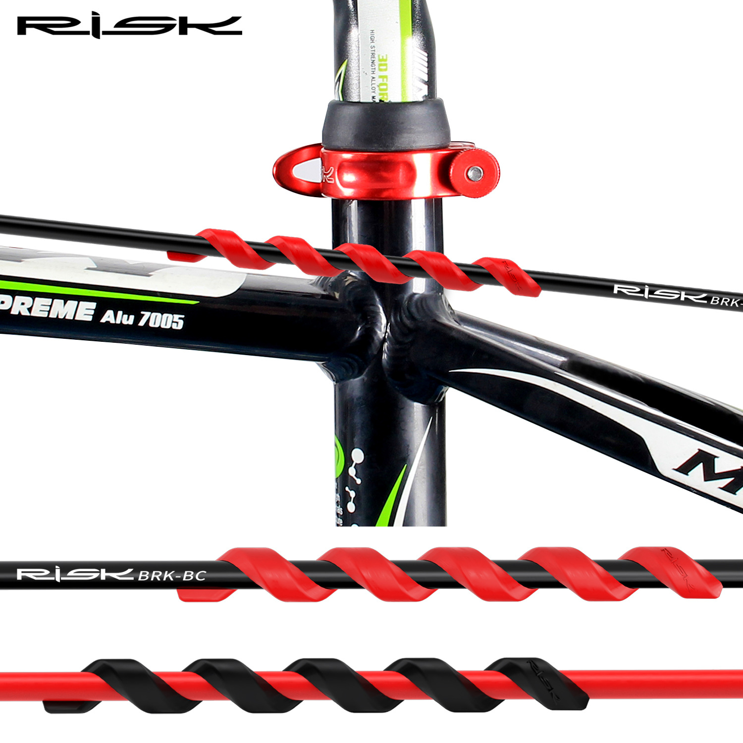 RISK Parts Mountain/Road Bike Frame Protection Sleeve Open Spiral Cable Sleeve Anti-scratch Accessories RC129 BRK-BC SFT-BC