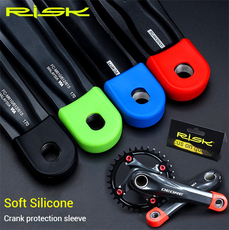 RISK Parts Chainring Crank Protector Mountain/Road Bike Pedal Axle Silicone Protective Cover Anti-scratch Waterproof