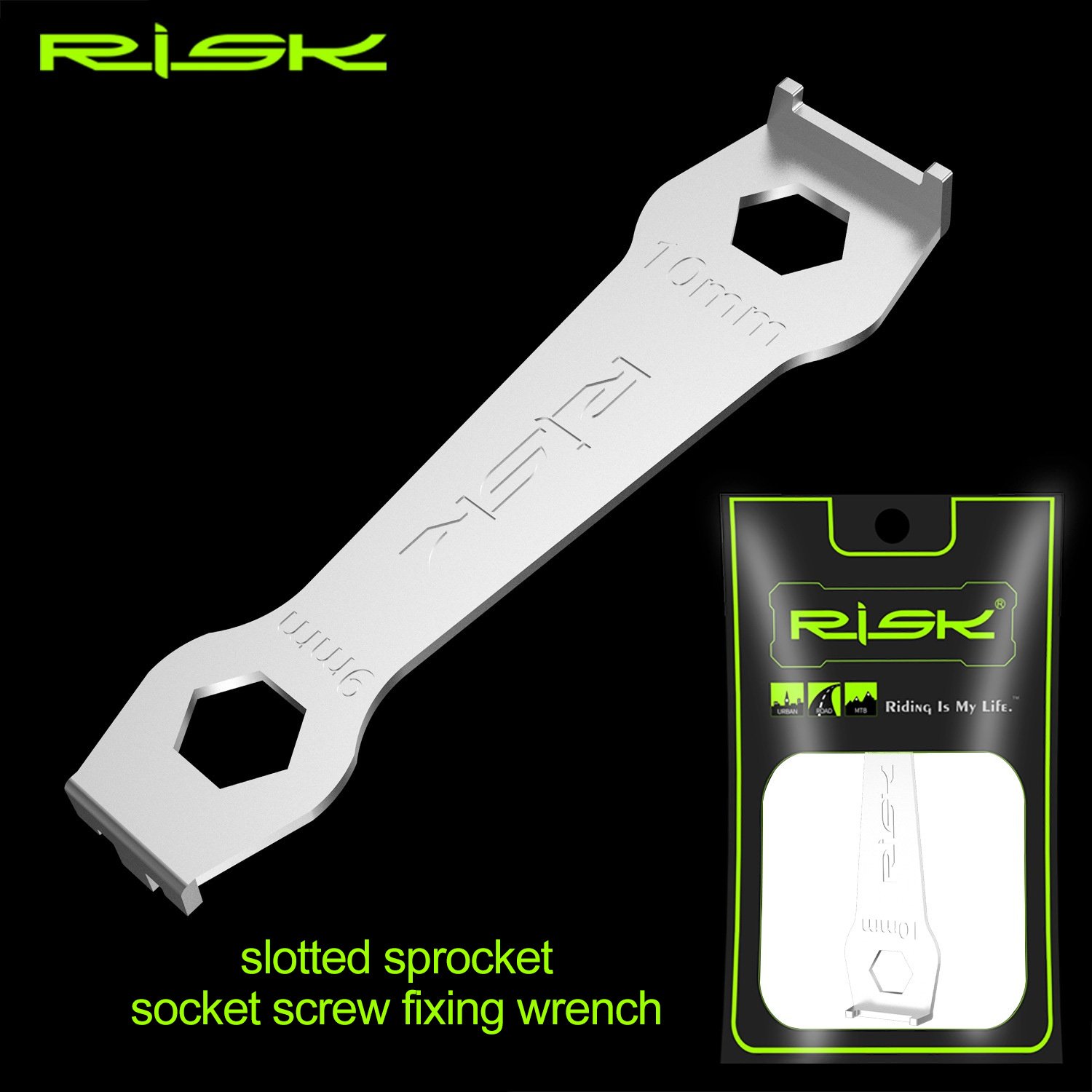 RISK Parts Mountain and Road Bike Crankset Wrench Flathead Screw Tool Chainring Bolt Removal Tool Chainring and Crankset Tool RL202