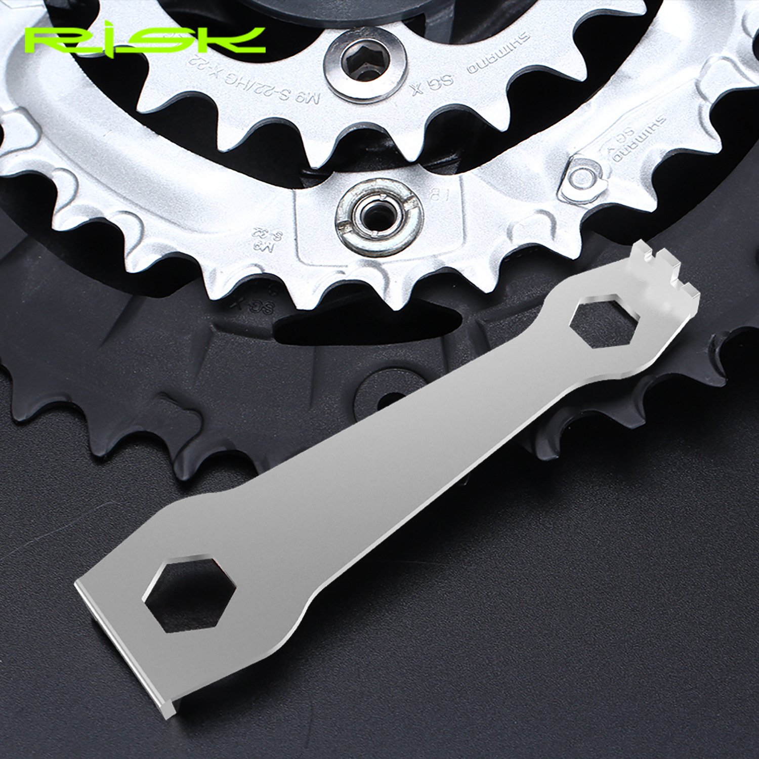 RISK Parts Mountain and Road Bike Crankset Wrench Flathead Screw Tool Chainring Bolt Removal Tool Chainring and Crankset Tool RL202