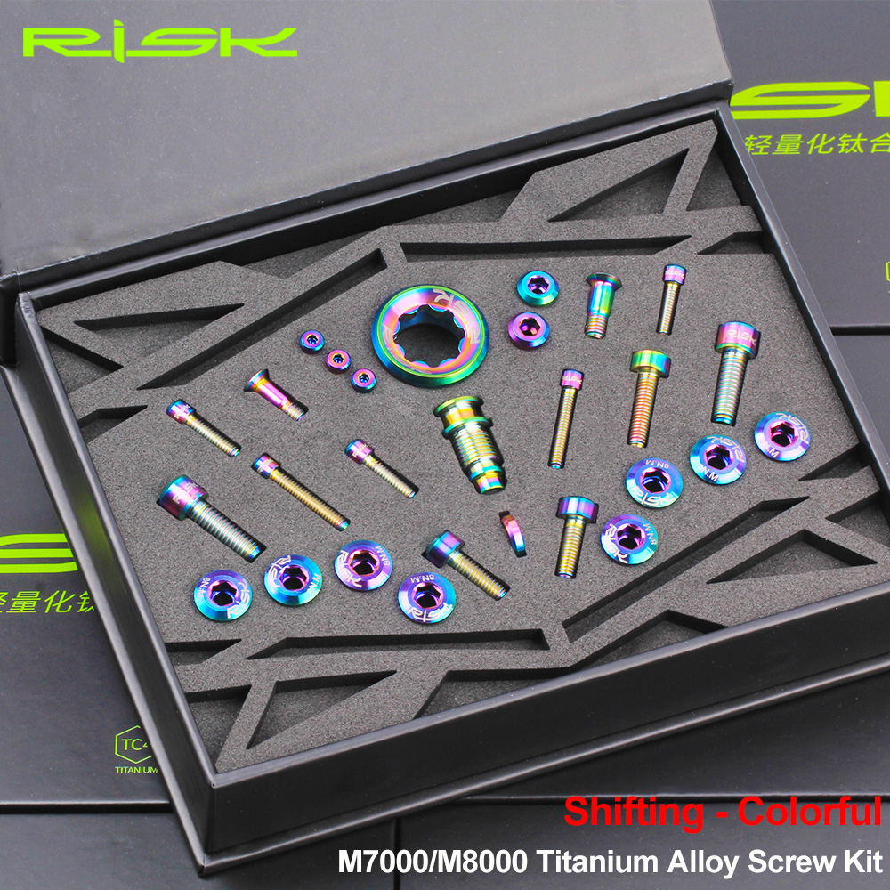 RISK Parts Mountain Bike M7000 Kit XT M8000 Titanium Screw Set Speed SLX Oil Disc Brake RT124-1 RT124-2