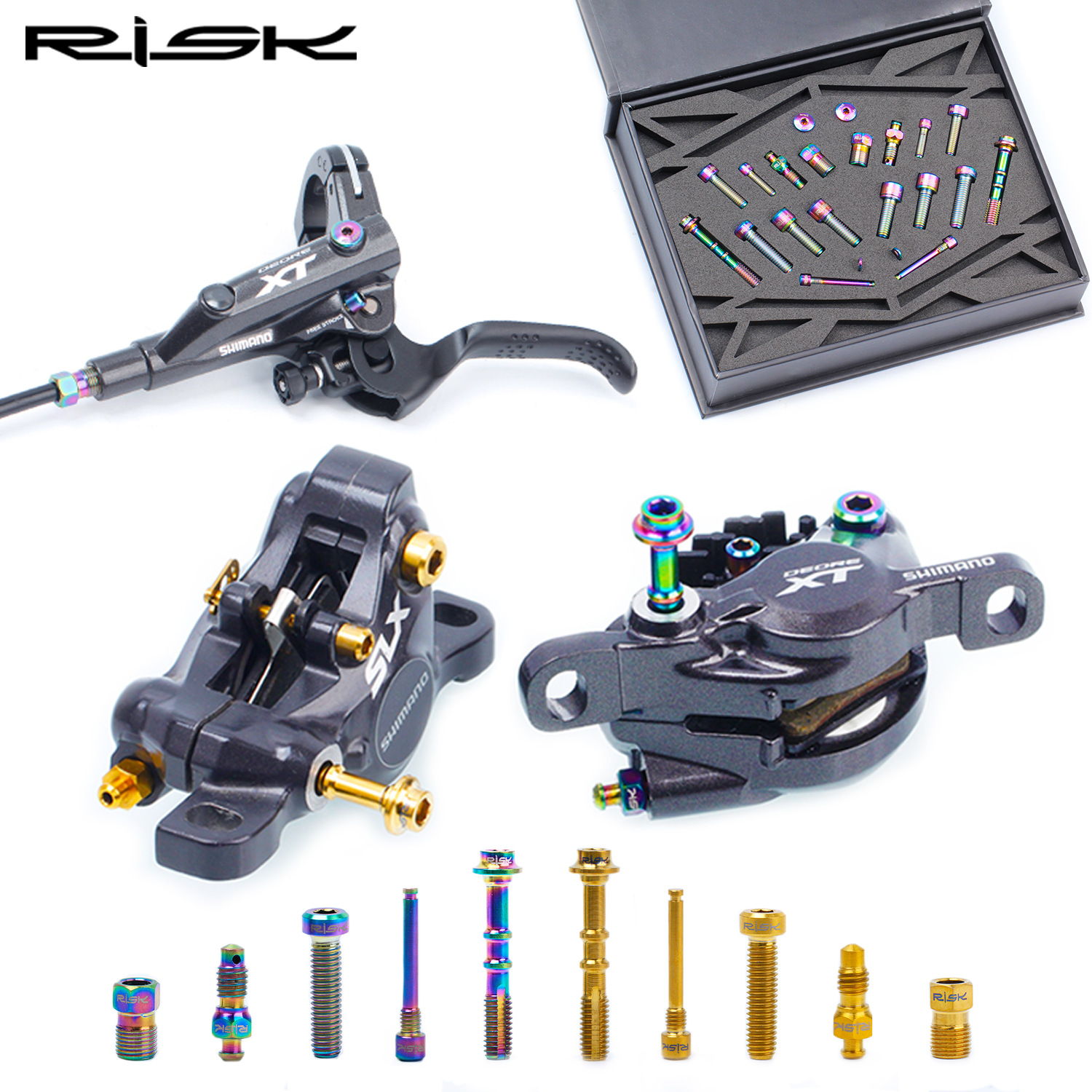 RISK Parts Mountain Bike M7000 Kit XT M8000 Titanium Screw Set Speed SLX Oil Disc Brake RT124-1 RT124-2
