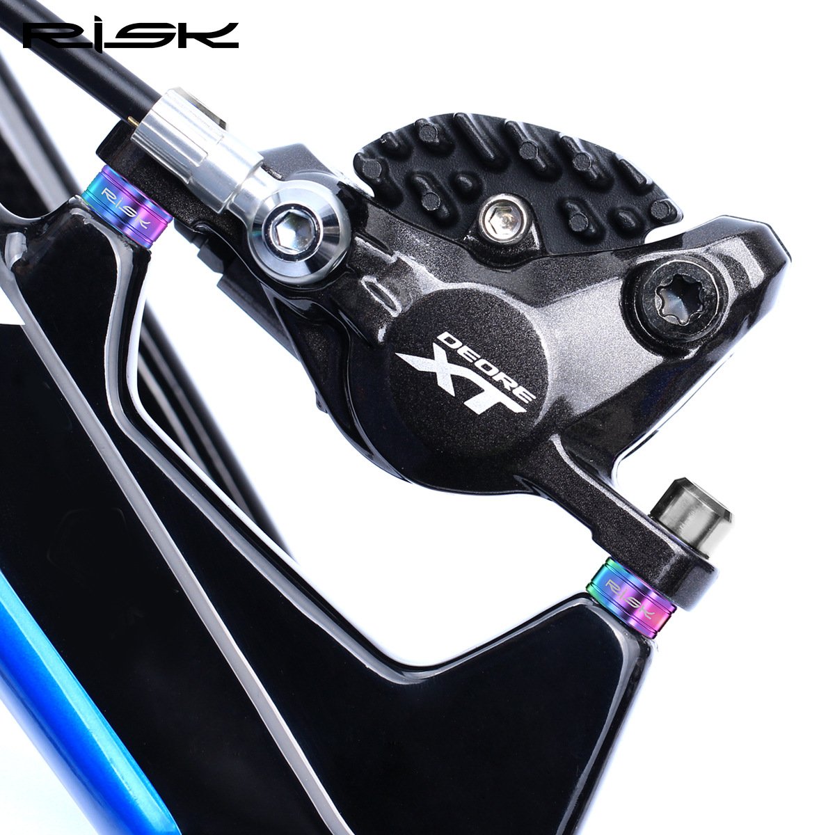 RISK M6 Titanium Alloy Disc Brake Caliper Spacers for MTB Small Wheel Bike XT XTR RT064 RT138