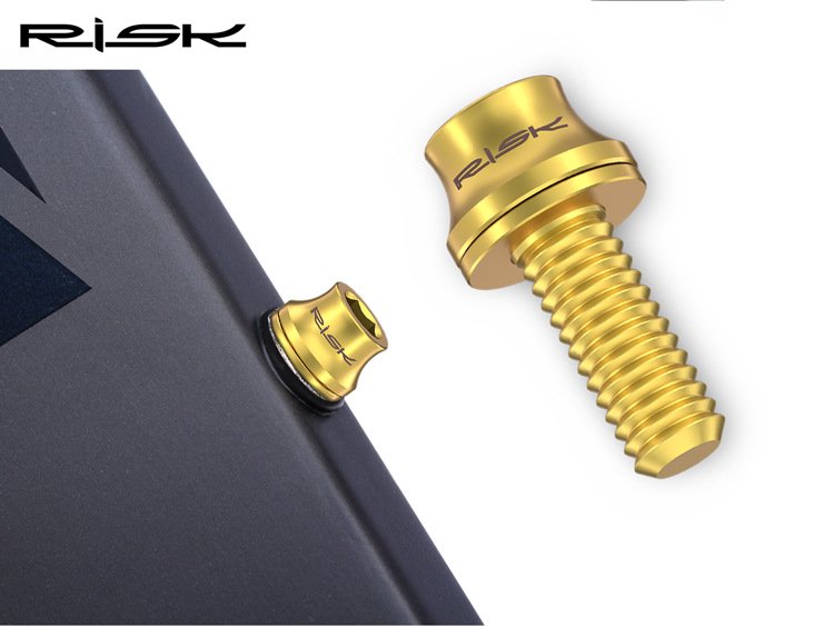 RISK Parts Titanium Alloy Water Bottle Cage Mounting Screw M5x12mm with Washer for Mountain and Road Bikes RT014/RT015