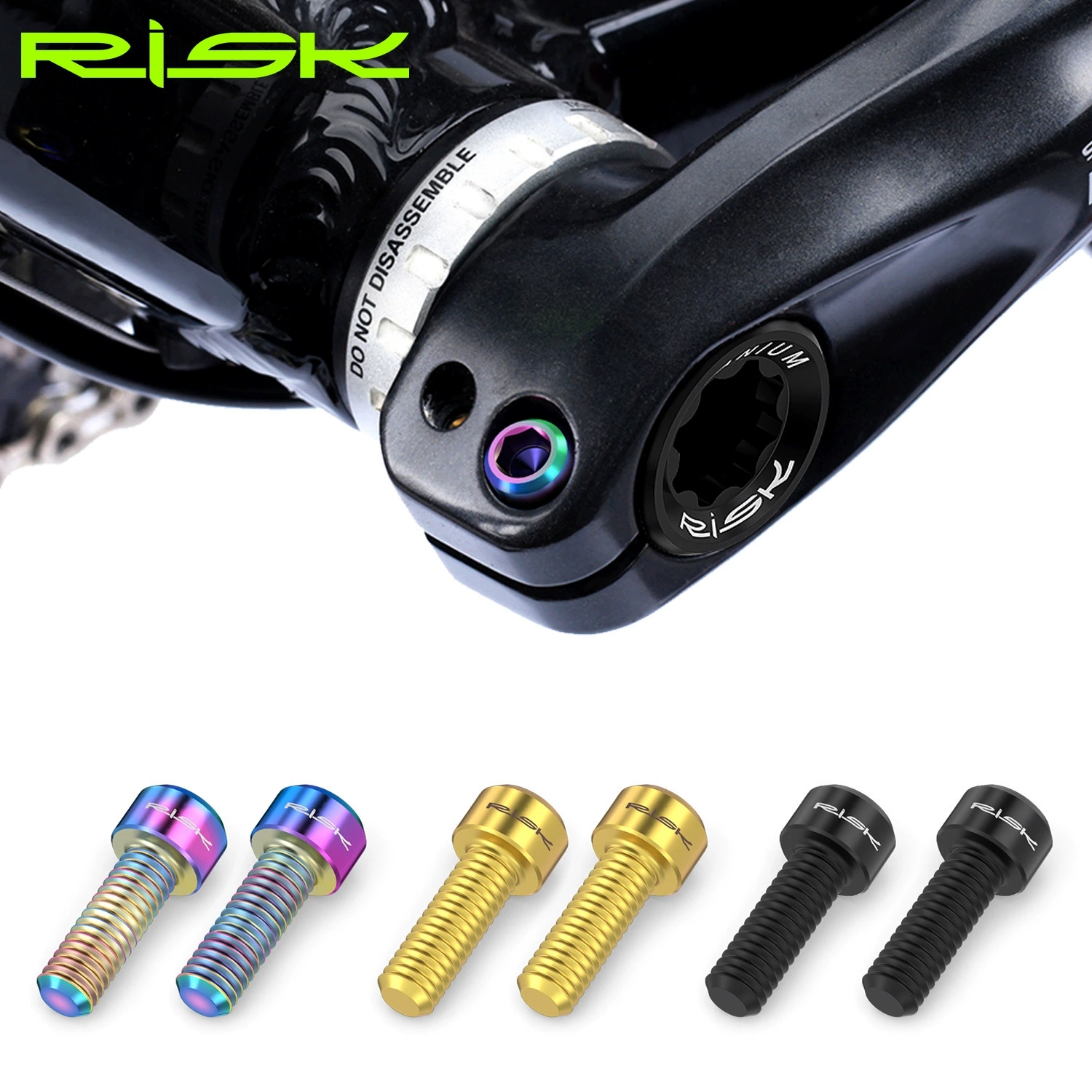 RISK RT020 Titanium M6x18mm Crank Arm Fixing Bolts 2PCS