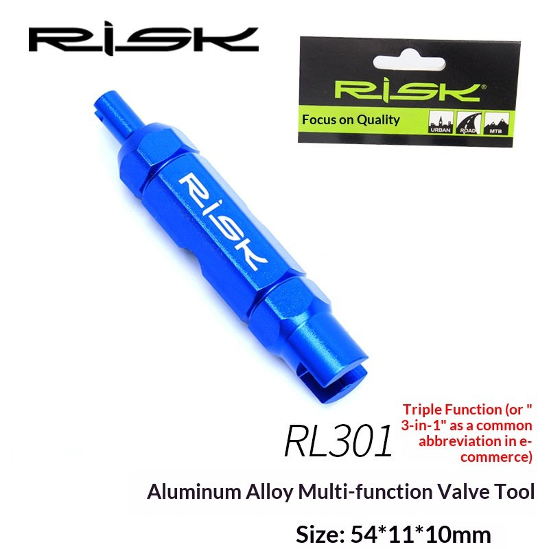 RISK RL301/RL214 Aluminum Bicycle Valve Core Removal Tool for Presta & Schrader Valves