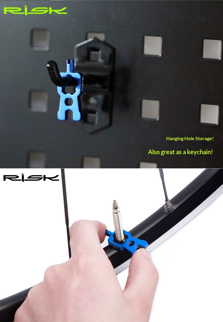 RISK RL301/RL214 Aluminum Bicycle Valve Core Removal Tool for Presta & Schrader Valves