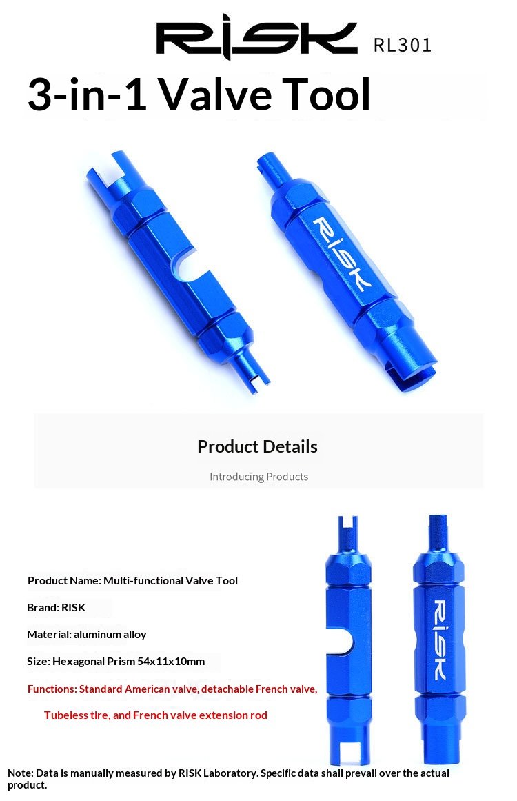 RISK RL301/RL214 Aluminum Bicycle Valve Core Removal Tool for Presta & Schrader Valves
