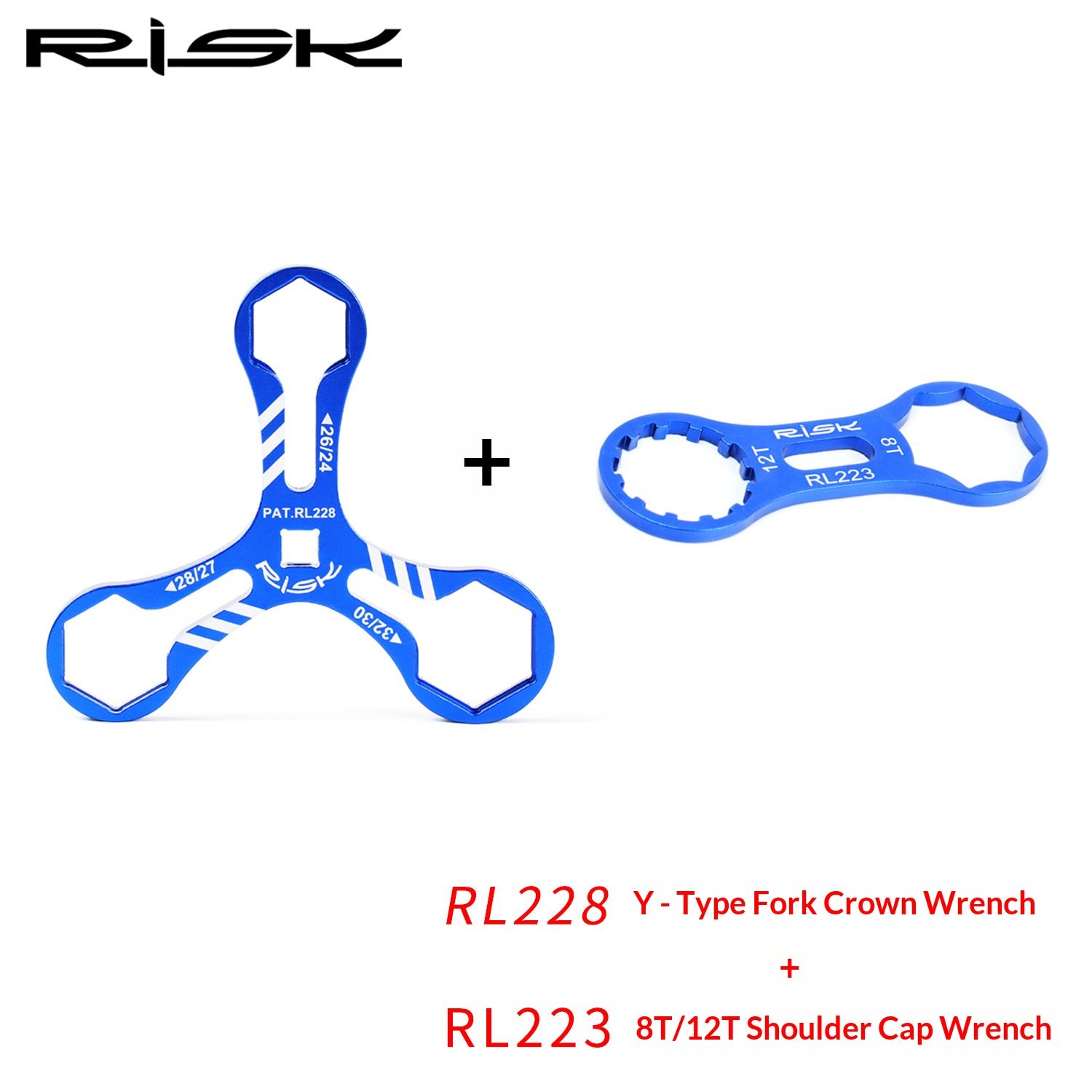RISK RL228/RT223 Y-Shape Fork Cap Wrench 6-in-1 Suspension Top Cap Tool for MTB Fork Service