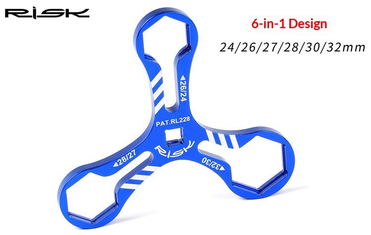 RISK RL228/RT223 Y-Shape Fork Cap Wrench 6-in-1 Suspension Top Cap Tool for MTB Fork Service