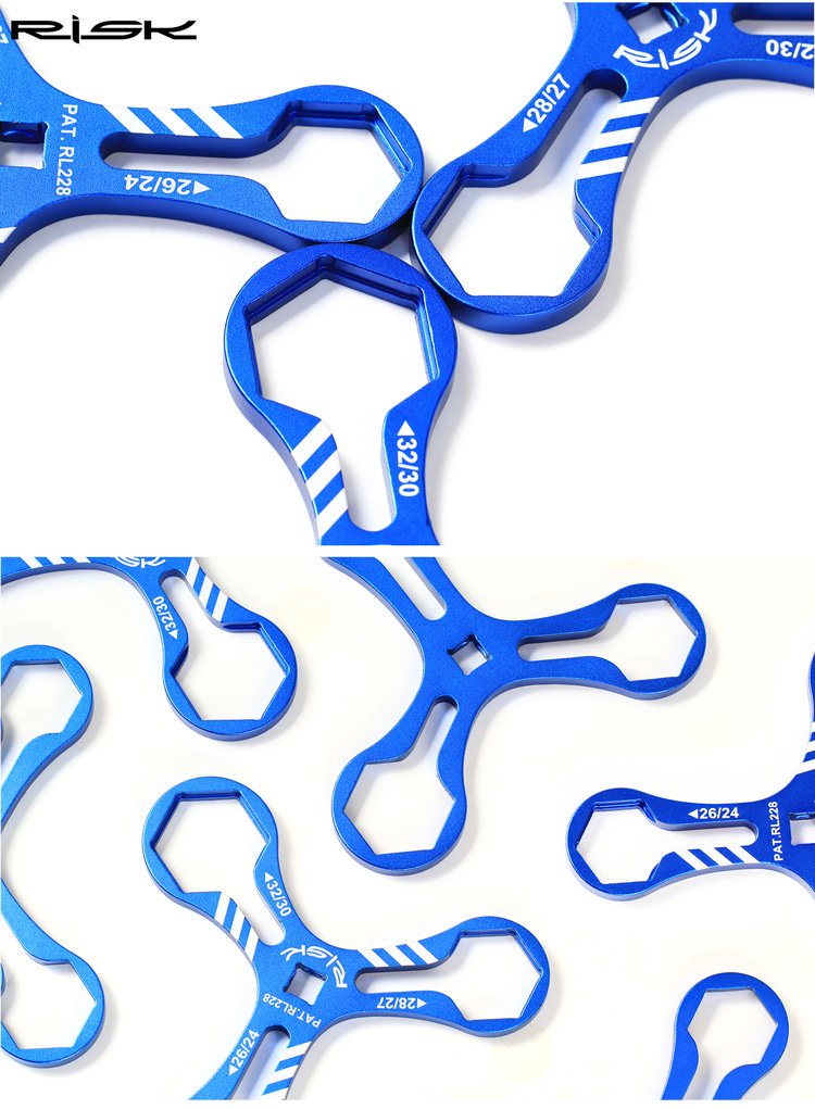 RISK RL228/RT223 Y-Shape Fork Cap Wrench 6-in-1 Suspension Top Cap Tool for MTB Fork Service