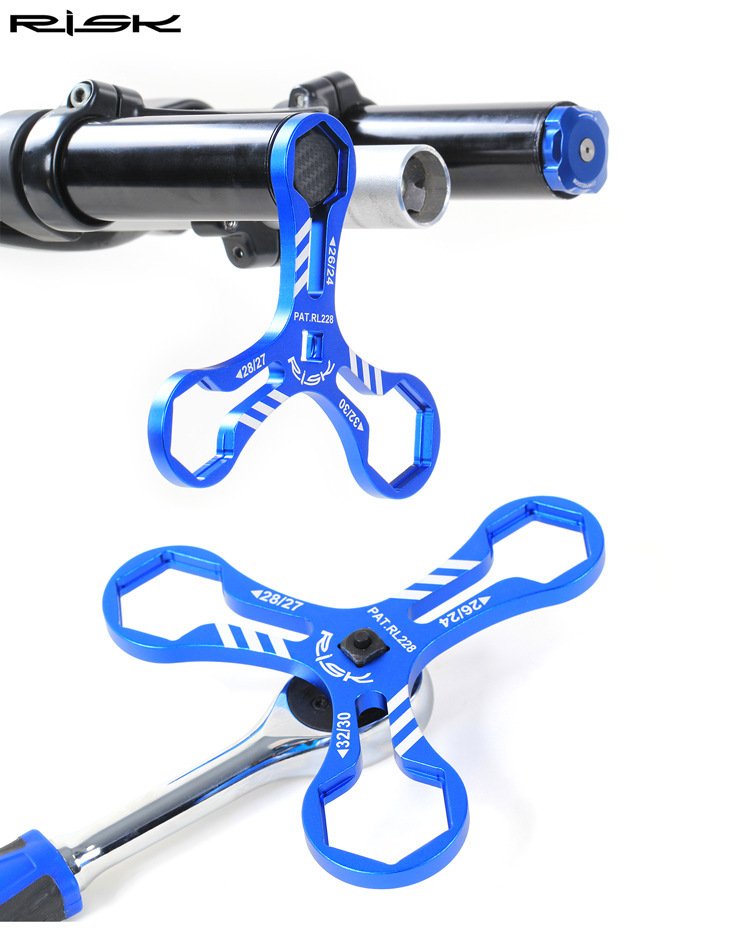 RISK RL228/RT223 Y-Shape Fork Cap Wrench 6-in-1 Suspension Top Cap Tool for MTB Fork Service