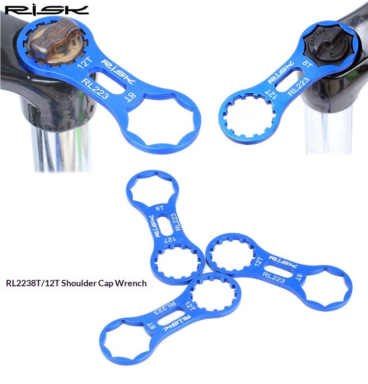 RISK RL228/RT223 Y-Shape Fork Cap Wrench 6-in-1 Suspension Top Cap Tool for MTB Fork Service