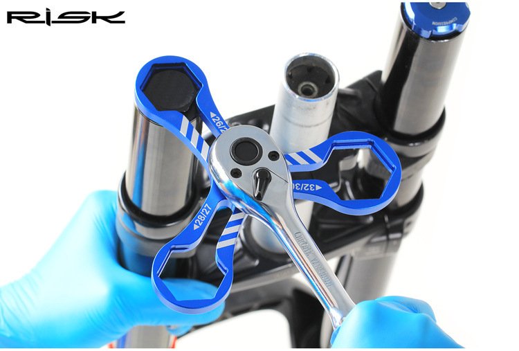 RISK RL228/RT223 Y-Shape Fork Cap Wrench 6-in-1 Suspension Top Cap Tool for MTB Fork Service