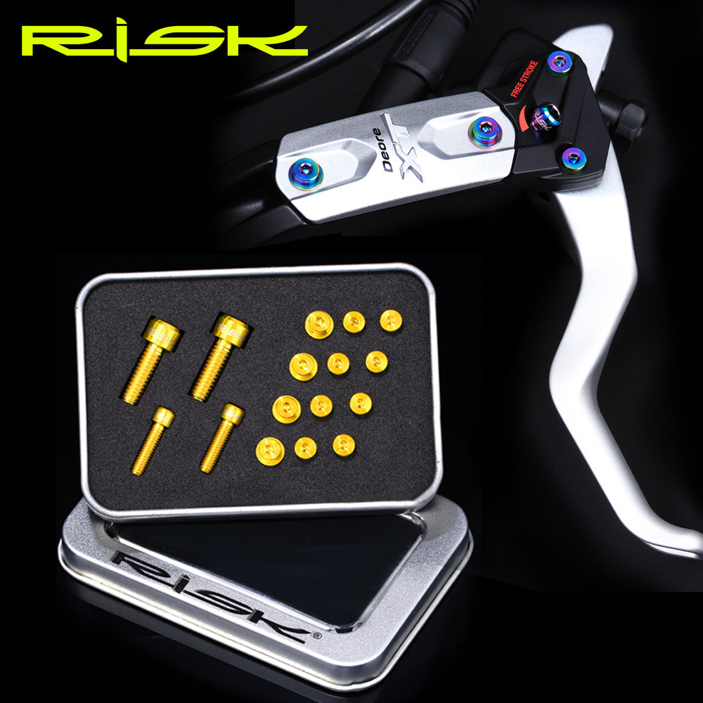 RISK Parts Mountain Bike XT Brake Lever M775 Oil Disc Brake Handle Cylinder Cover Titanium Alloy Screw Kit XT775