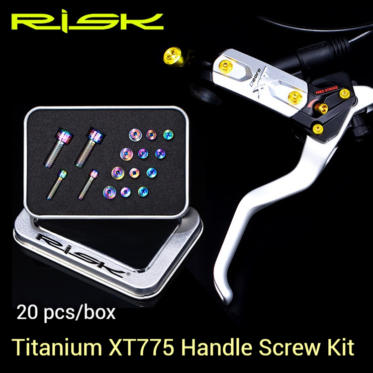 RISK Parts Mountain Bike XT Brake Lever M775 Oil Disc Brake Handle Cylinder Cover Titanium Alloy Screw Kit XT775