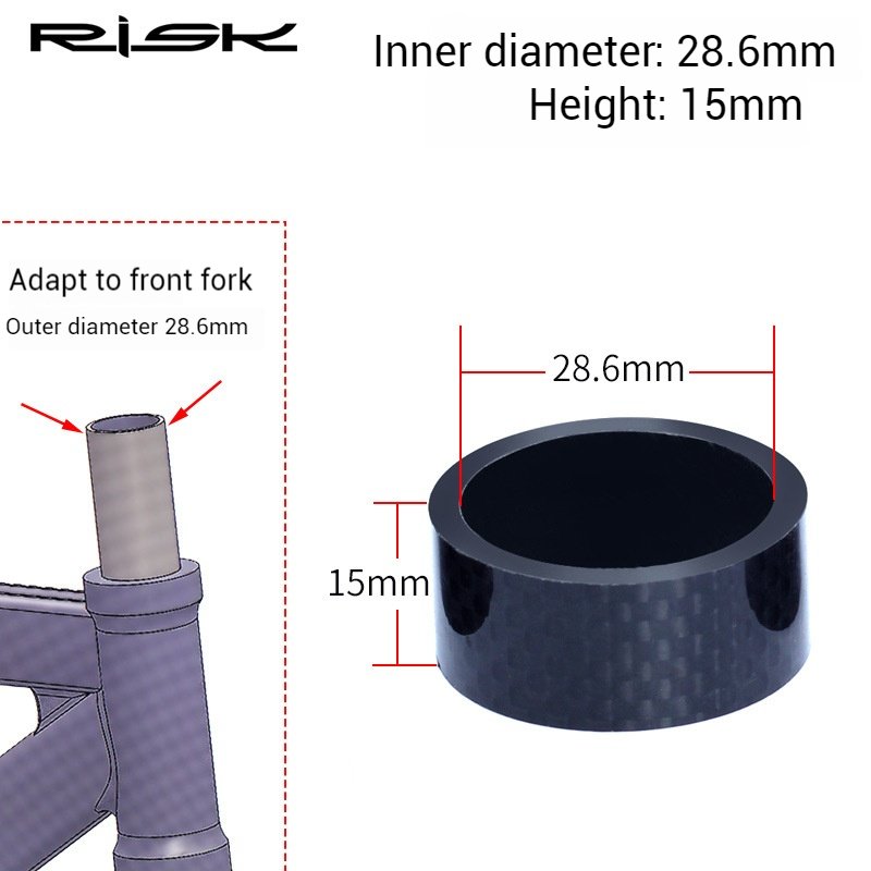 RISK Parts Road Bike 28.6mm/31.8mm Fork Headset Carbon Fiber Washer OD2 Spacer Ring RA120