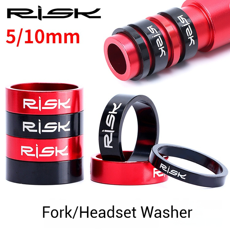 RISK Parts Aluminum Alloy Fork Washer for Mountain and Road Bikes 28.6mm Headset Stem Spacer Shim 5/10mm