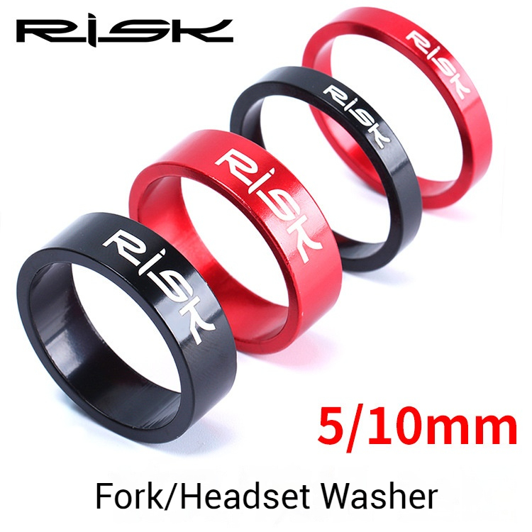 RISK Parts Aluminum Alloy Fork Washer for Mountain and Road Bikes 28.6mm Headset Stem Spacer Shim 5/10mm