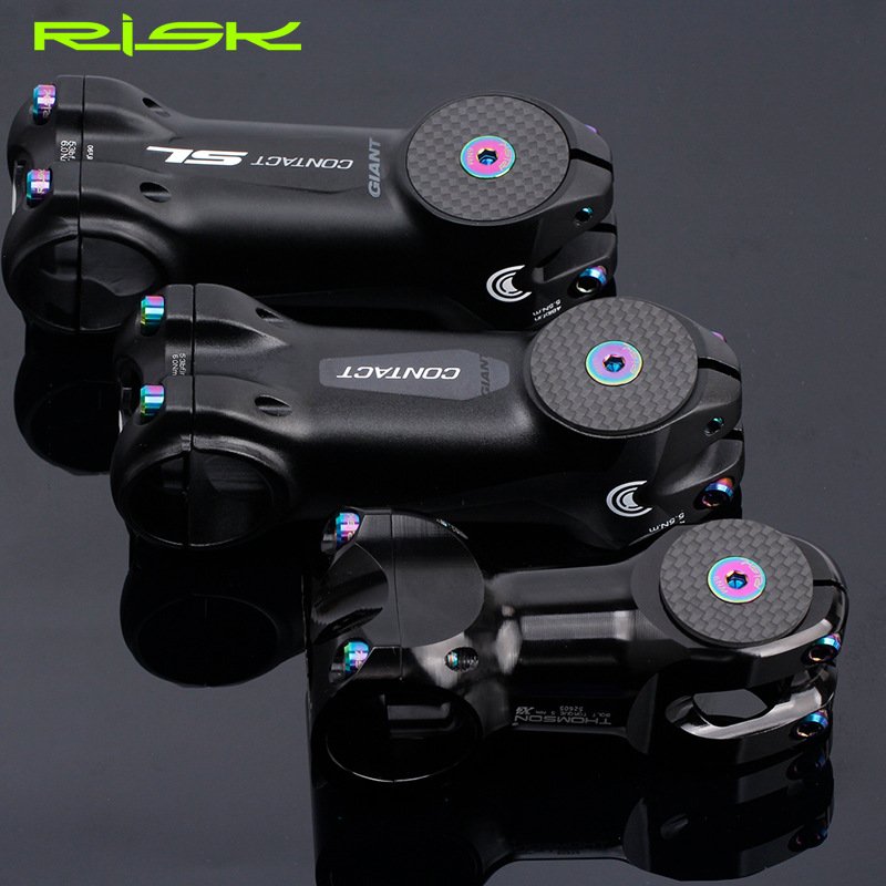 RISK Parts Carbon Fiber Headset Cap for Mountain and Road Bikes Stem Cap for OD2 Forks Titanium Alloy Screws Bolts RA112
