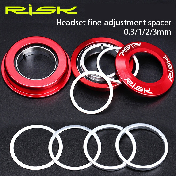 RISK Parts Headset Fork Adjustment Washers Dust-proof Waterproof Cover Gap Head Tube Frame Adjustment Washers 0.3/1/2mm
