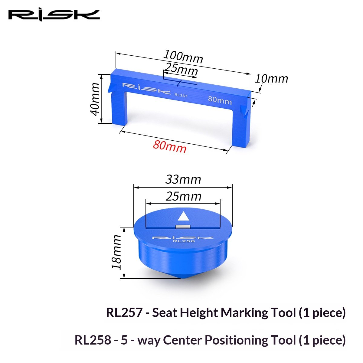 RISK RL257/RL258 Bike Saddle Height Measuring Tools – Seat Height Marker & Bottom Bracket Center Locator for Accurate Bicycle Fit