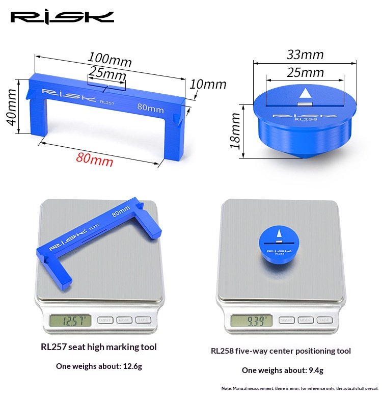 RISK RL257/RL258 Bike Saddle Height Measuring Tools – Seat Height Marker & Bottom Bracket Center Locator for Accurate Bicycle Fit