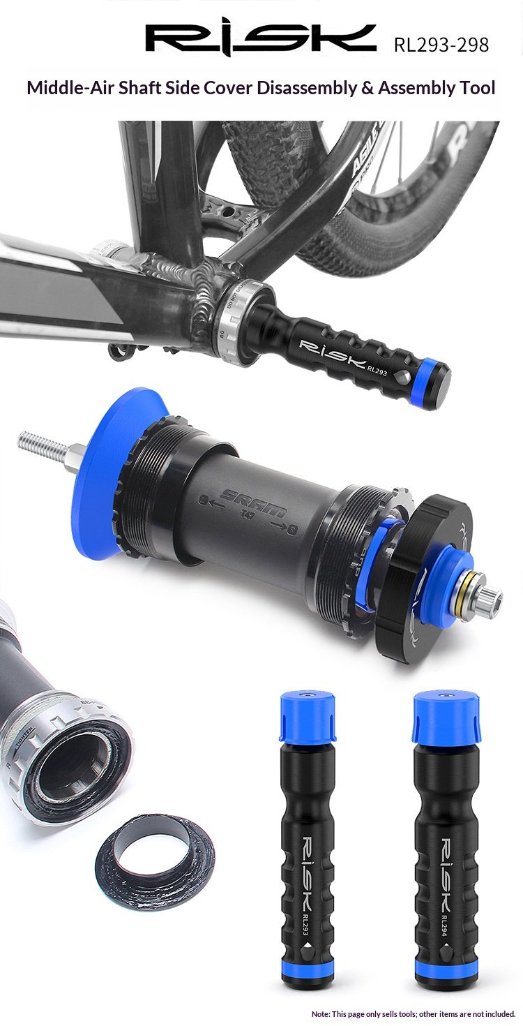 RISK RL293-RL298 Bike Bottom Bracket Dust Cap Removal & Installation Tool Set for 24mm/29mm Spindle BB52 DUB