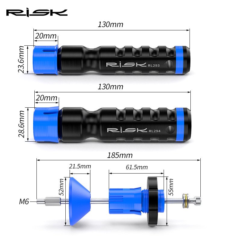 RISK RL293-RL298 Bike Bottom Bracket Dust Cap Removal & Installation Tool Set for 24mm/29mm Spindle BB52 DUB