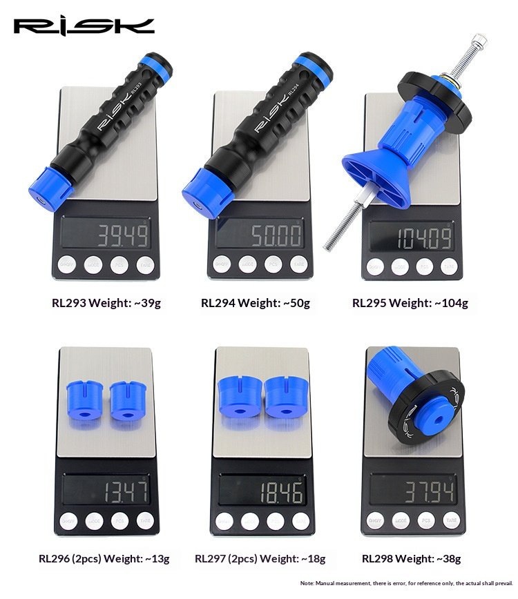 RISK RL293-RL298 Bike Bottom Bracket Dust Cap Removal & Installation Tool Set for 24mm/29mm Spindle BB52 DUB