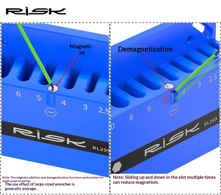 RISK Wall-Mounted Organizer Rack for Long Hex Key & Torx Wrench Sets, Bike Tool Storage Holder, RL299/RL300