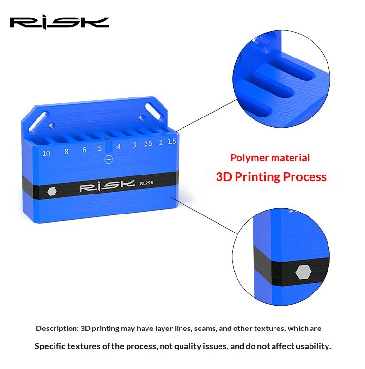 RISK Wall-Mounted Organizer Rack for Long Hex Key & Torx Wrench Sets, Bike Tool Storage Holder, RL299/RL300