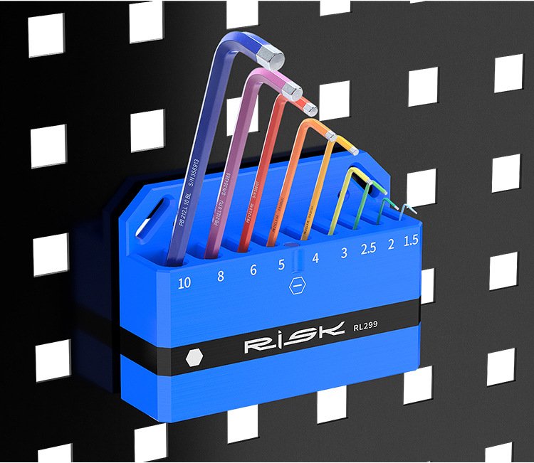 RISK Wall-Mounted Organizer Rack for Long Hex Key & Torx Wrench Sets, Bike Tool Storage Holder, RL299/RL300