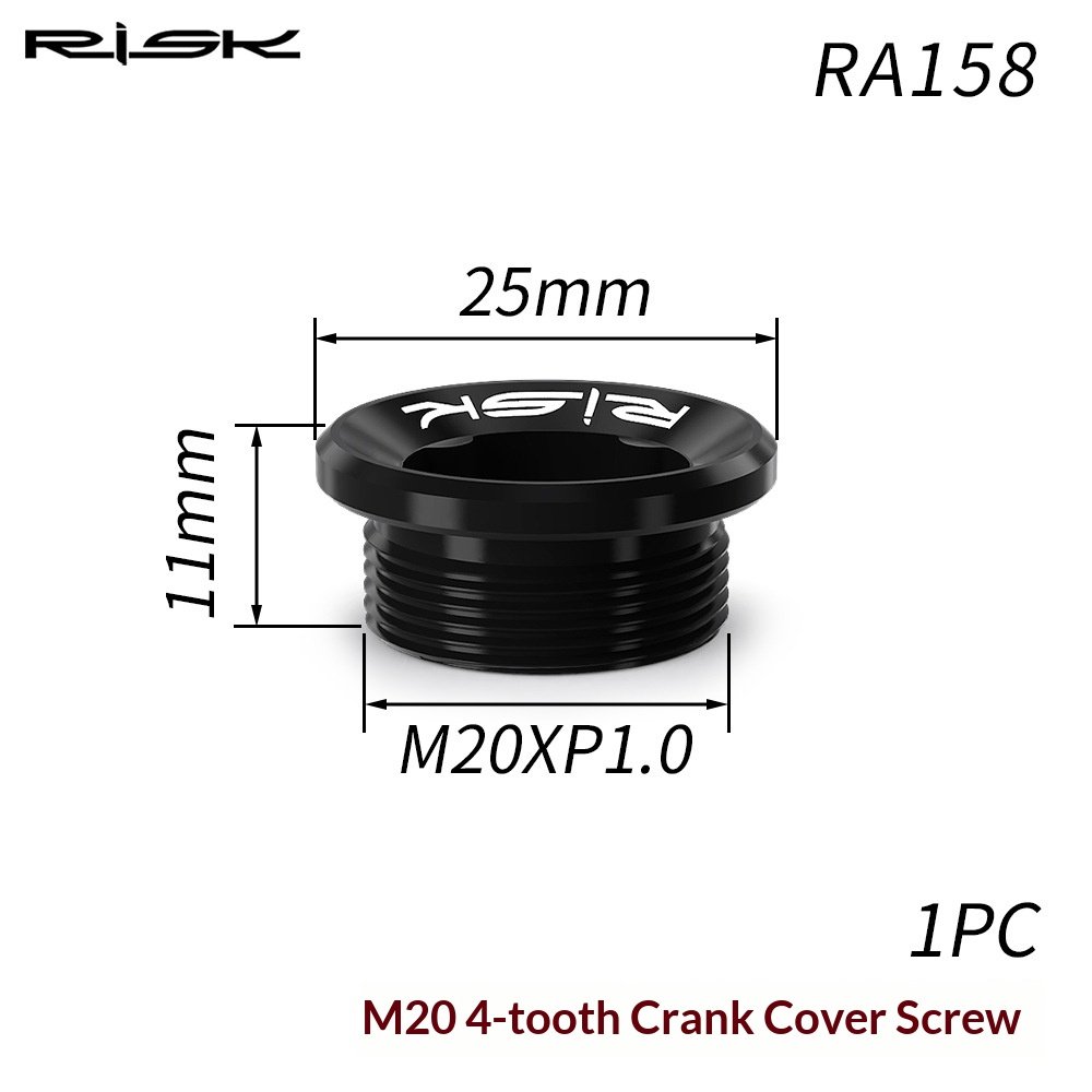 RISK Aluminum Bike Crank Cap, Chainring Dust Cover & Crank Cap Tool for Hollowtech Cranks RA158/RA159/RL302