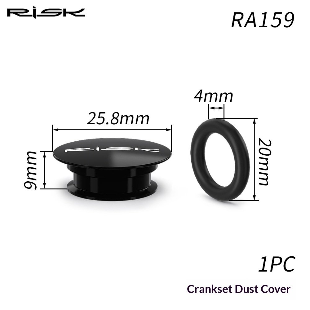 RISK Aluminum Bike Crank Cap, Chainring Dust Cover & Crank Cap Tool for Hollowtech Cranks RA158/RA159/RL302