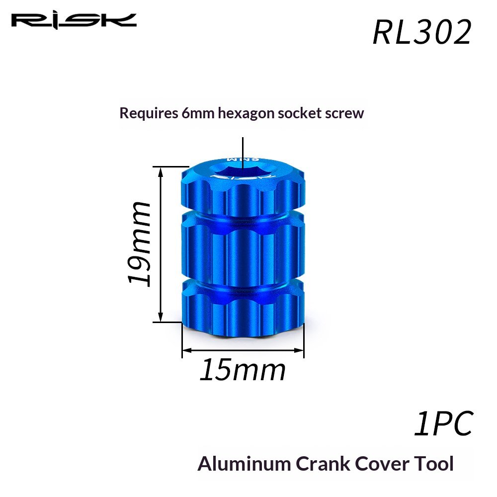 RISK Aluminum Bike Crank Cap, Chainring Dust Cover & Crank Cap Tool for Hollowtech Cranks RA158/RA159/RL302