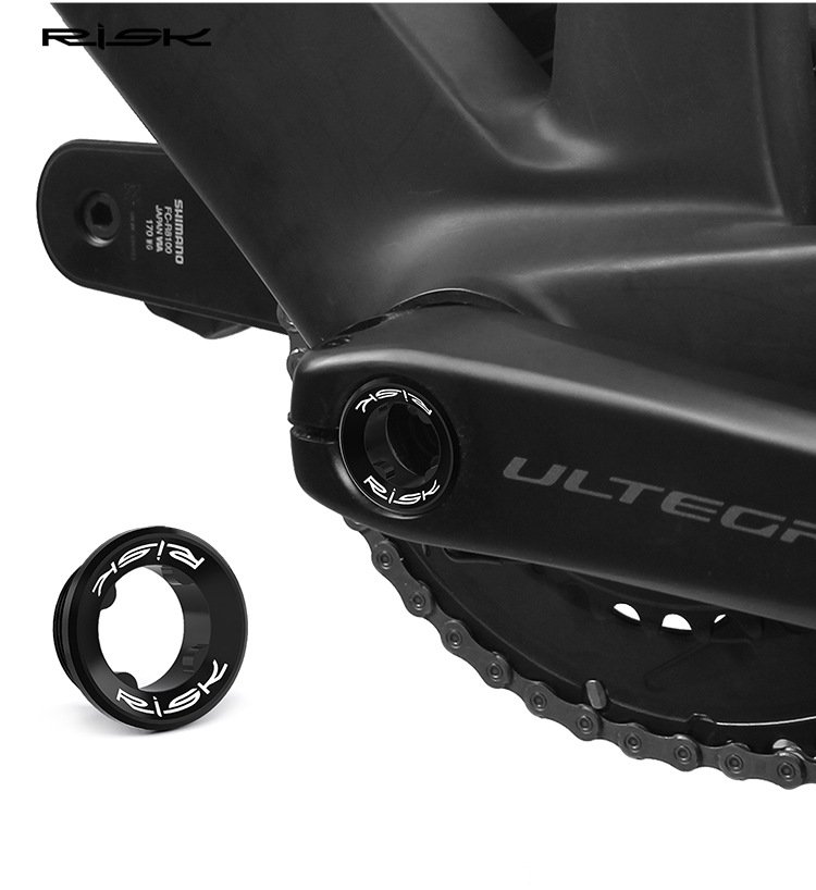 RISK Aluminum Bike Crank Cap, Chainring Dust Cover & Crank Cap Tool for Hollowtech Cranks RA158/RA159/RL302