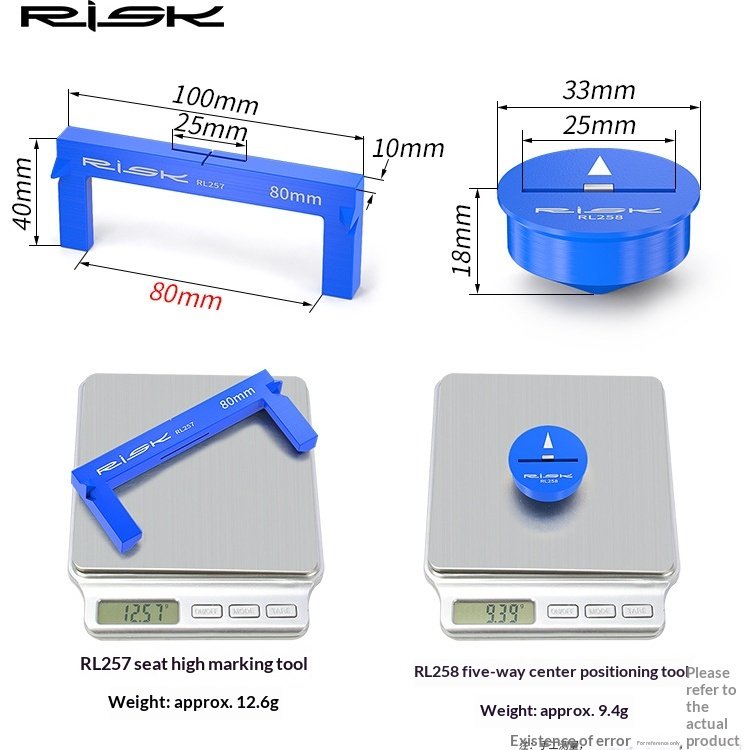 RISK RL257/RL258 Bike Saddle Height Measuring Tools – Seat Height Marker & Bottom Bracket Center Locator for Accurate Bicycle Fit